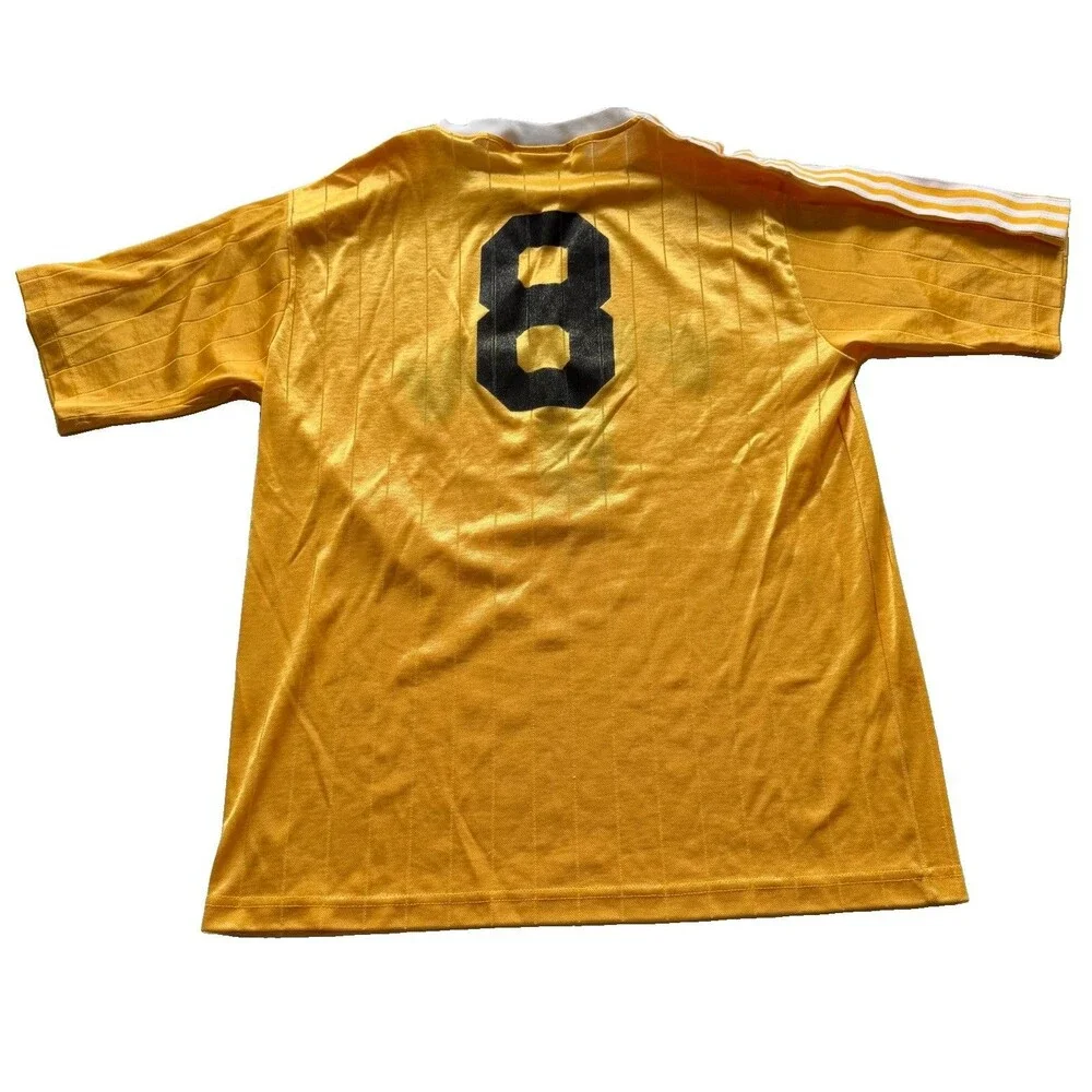 Adidas Penn #8 Futbol Soccer Jersey Men’s Large Yellow Gold Vintage USA 80s/90s